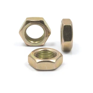 Nakrętka 3/4"UNF(16) NISKA DIN 936 Zn żółty
