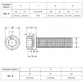 Śruba No"6 UNC(32)x3/8"(9mm) ANSI B18.3 (DIN 912) Kwasoodporna A4 (316)